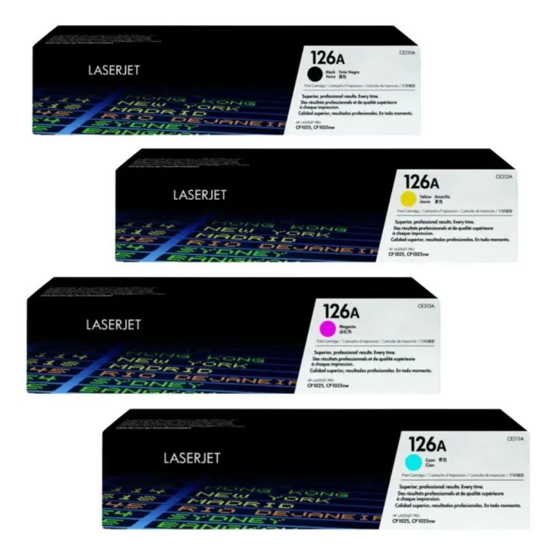 Kit 4 Toners HP 126A CE310A CE311A CE312A CE313A CP1025