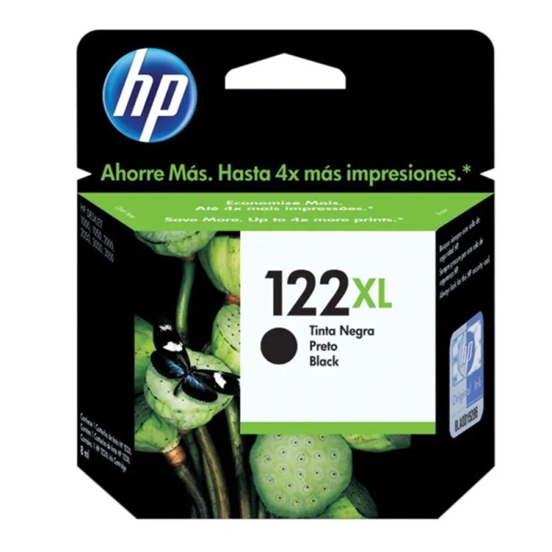 Cartucho de Tinta HP 122XL CH563HB Preto 8ML para Deskjet 1000 2050 2514 - HP