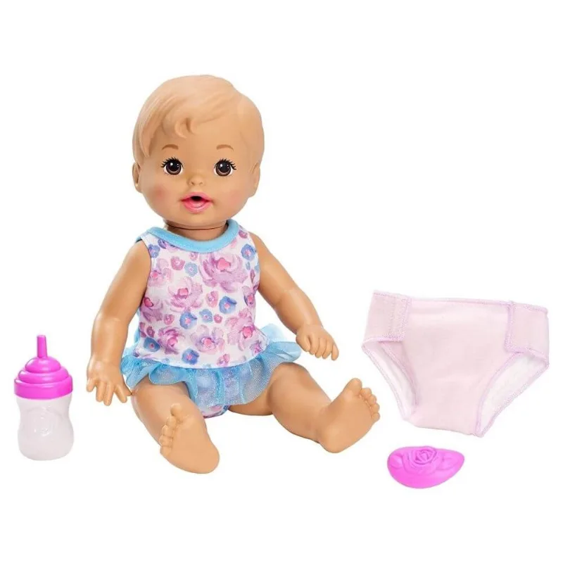 Boneca Little Mommy Bebe Faz Xixi Morena - Mattel FBC88/FBC90