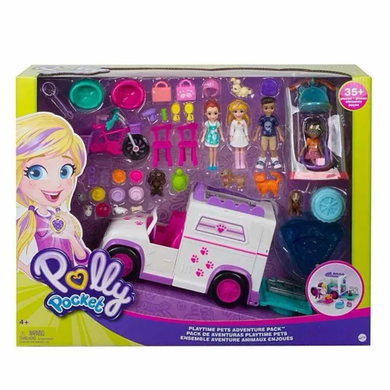Conjunto Veículo e Bonecas - Polly Pocket - Cuidados com Animais - Mattel