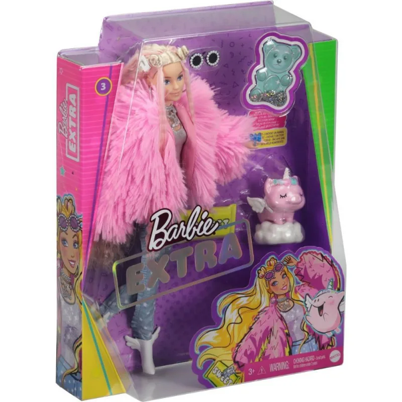 BARBIE EXTRA CASACO FOFO ROSA