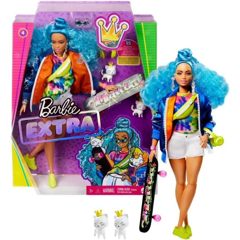 BARBIE EXTRA CABELO CACHEADO AZUL