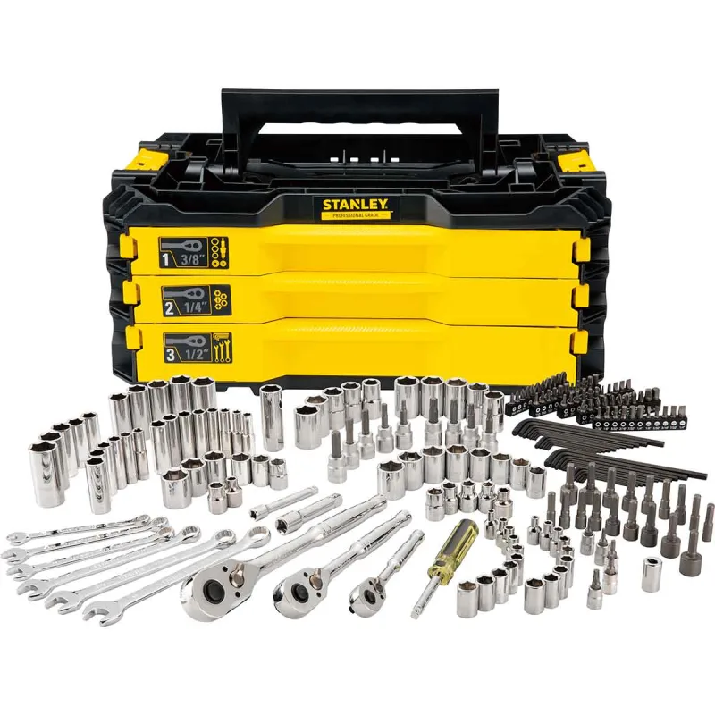 Caixa de Ferramentas com 203 Peças Stanley 3 Gavetas - Stanley - Ferramentas