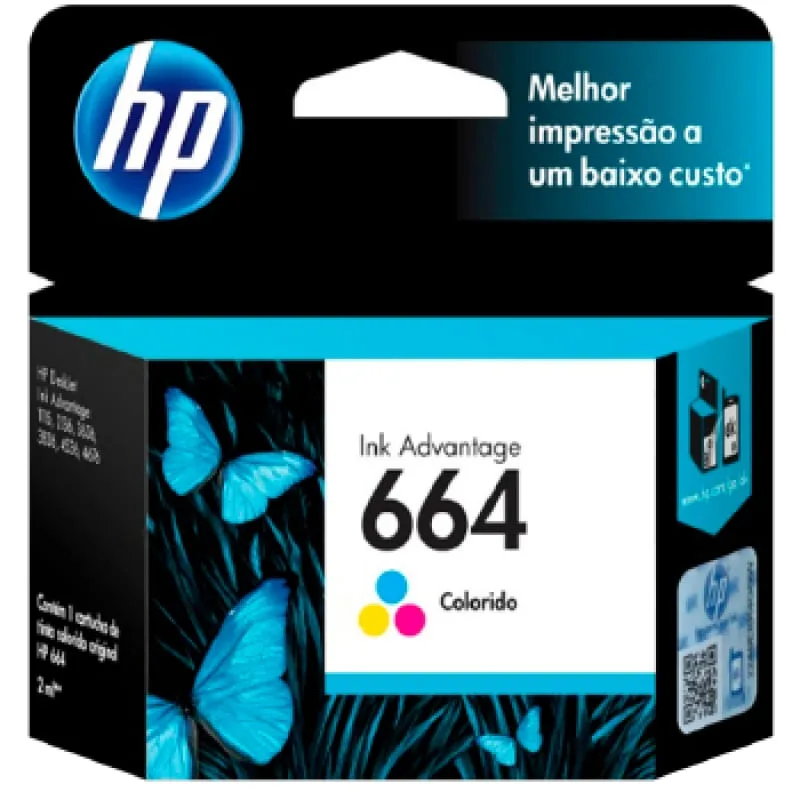 Cartucho de Tinta HP 664 Colorido F6V28AB Original Deskjet INK Advantage - Hp - Informática