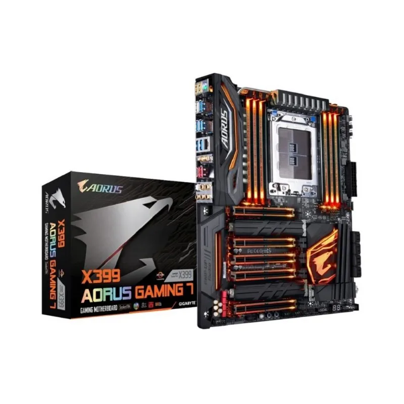 Placa Mãe Gigabyte X399 Aorus Gaming 7 TR4/8xDDR4/PCI-E/3xM.2/USB/SATA/WiFi