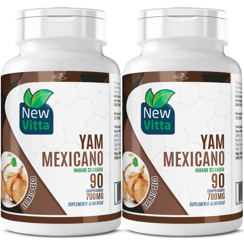 Kit 2 Inhame Selvagem - Yam Mexicano 90 Comprimidos De 700mg - Não Informado - Suplementos Alimentares