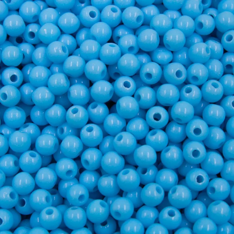 Bola Plastica Leitosa Passante 05Mm Com 50G 429B - Azul Bebe