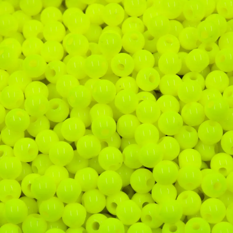 BOLA PLASTICA LEITOSA PASSANTE 06MM COM 50G 033M - Amarelo Neon 818