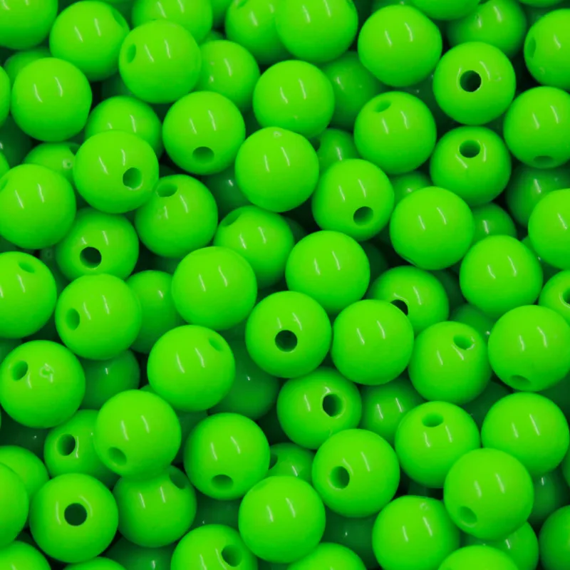 Bola Plastica Leitosa Passante 08Mm Com 50G 423B - Verde Claro