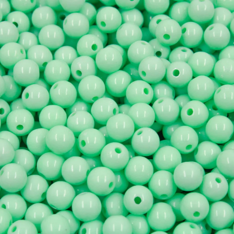 Bola Plastica Leitosa Passante 08Mm Com 50G 463B - Verde Candy