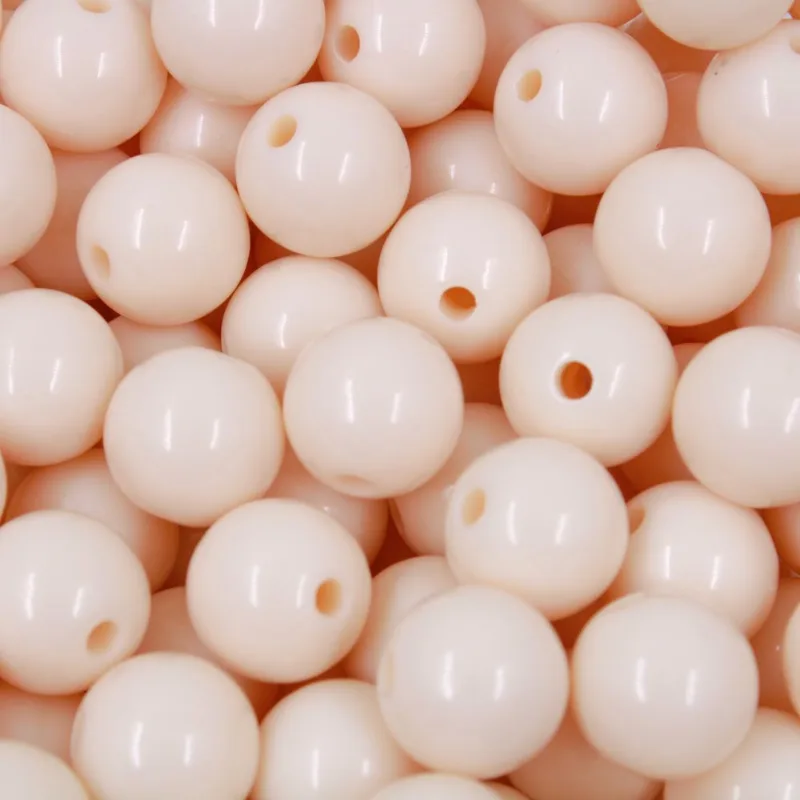 Bola Plastica Leitosa Passante 14Mm Com 50G 415B - Off White