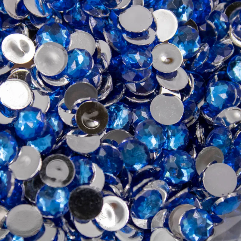 Chaton Para Colagem Redondo Sextavado 06Mm Em Acrilico Com 25G Q024 - Azul