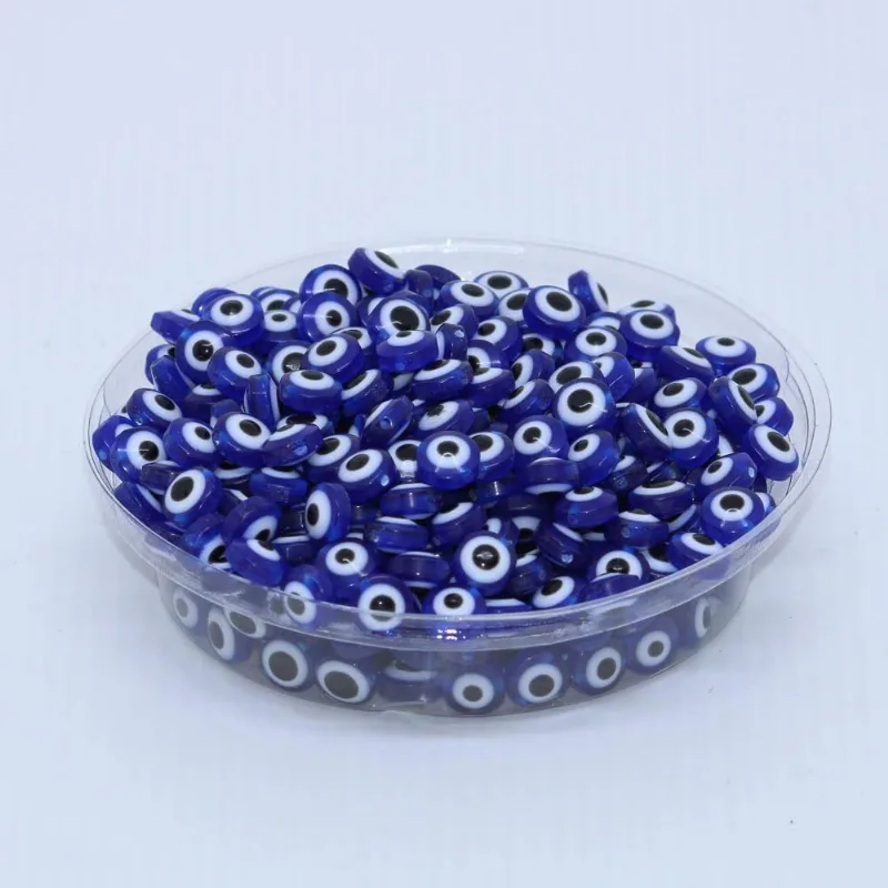 ENTREMEIO OLHO GREGO 08MM EM RESINA COM 100 PEÇAS 042 - Azul 42