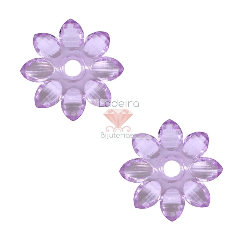 Flor Furo No Centro 38Mm Em Acrilico Com 50G 048 - Lilas 048