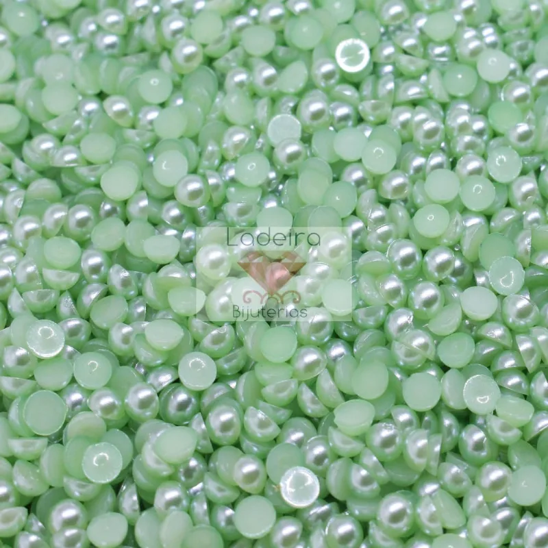 Meia Perola Para Colagem 03Mm Em Abs Com 50G 214 - Verde Claro