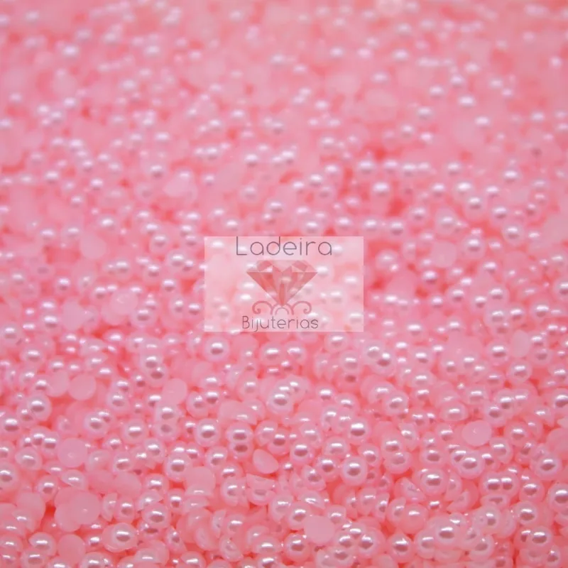 Meia Perola Para Colagem 03Mm Em Abs Com 50G 217 - Rosa Bebe