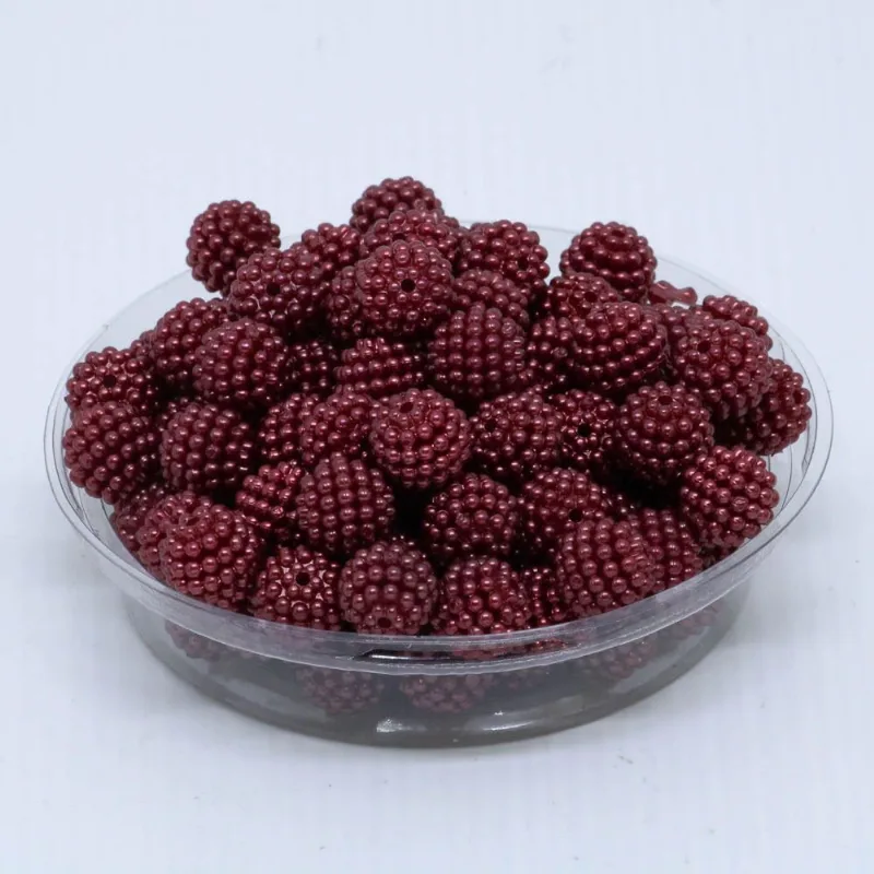 Perola Craquelada Passante 12Mm Em Abs Com 50G 202 - Vinho
