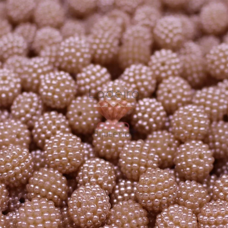 Perola Craquelada Passante 12Mm Em Abs Com 50G 249 - Marrom Claro
