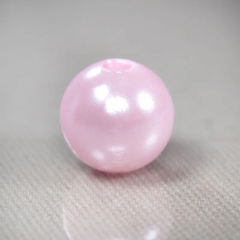 Perola Inteira Com Furo 14Mm Em Abs Com 50G 337 - Rosa