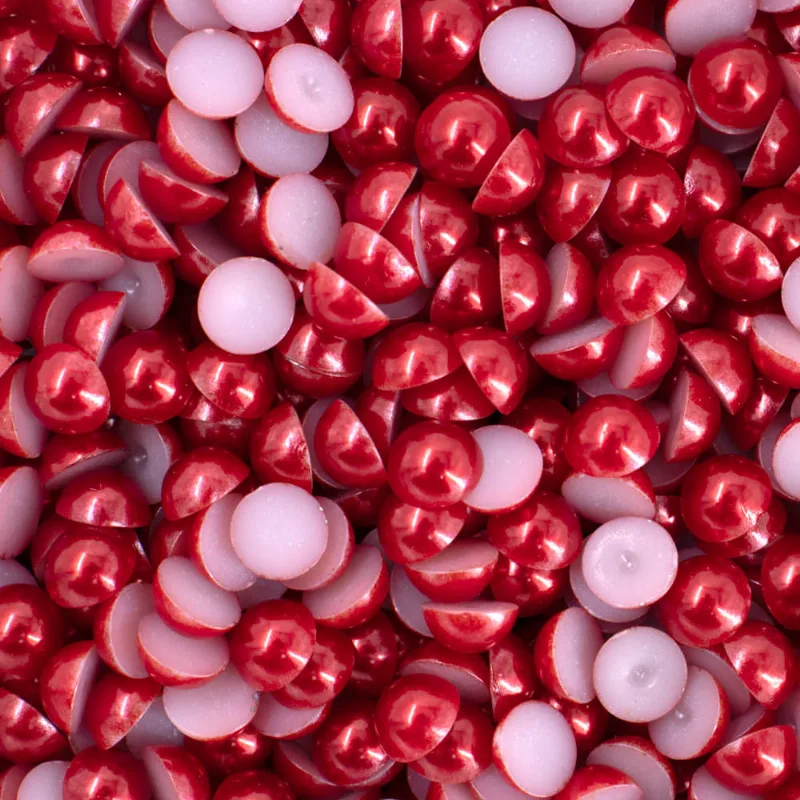 Meia Perola Para Colagem 08Mm Em Abs Com 50G 201 - Vermelho