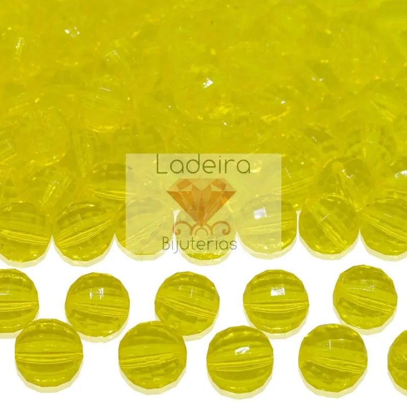 Globinho Passante 12Mm Em Acrilico Com 50Gr 022 - Amarelo 22