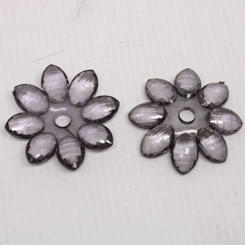 Flor Com Furo No Centro 44Mm Em Acrilico Com 50G 070 - Fume