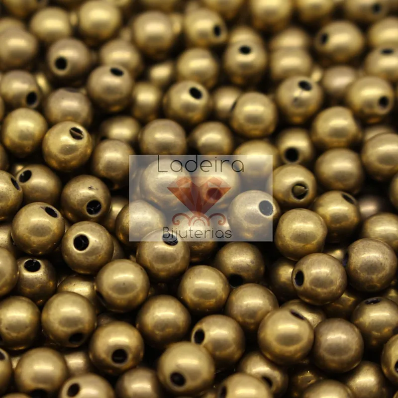 Bola Lisa Passante 12Mm Em Abs Com 50Gr 075 - Ouro Velho