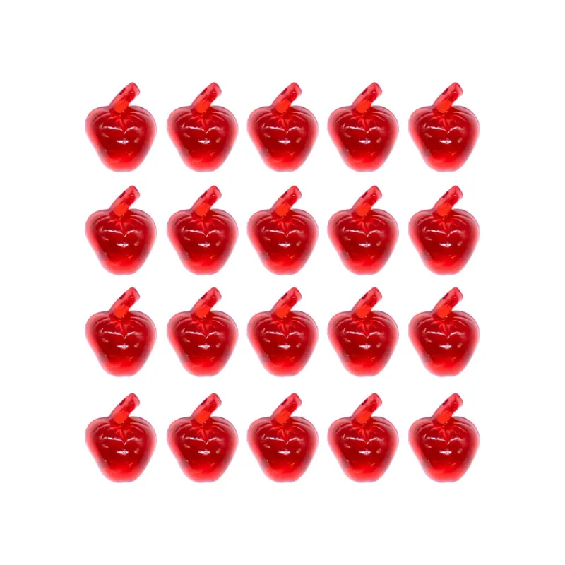 Pingente Maça 18X14mm Em Acrilico Com 50G 012 - Vermelho 12