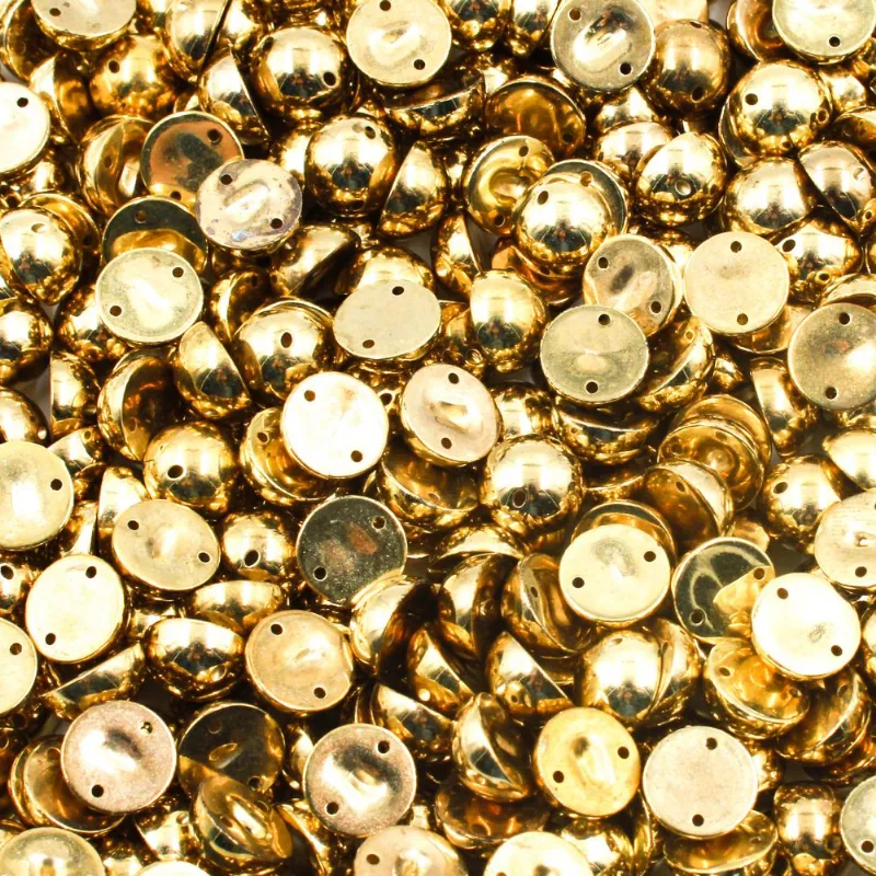 Chaton Para Costura Meia Bola 10Mm Em Abs Com 50Gr 073 - Dourado