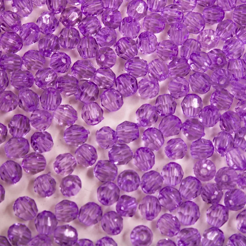 Bola Sextavada Passante 04Mm Em Acrilico 50Gr 049 - Lilás 49