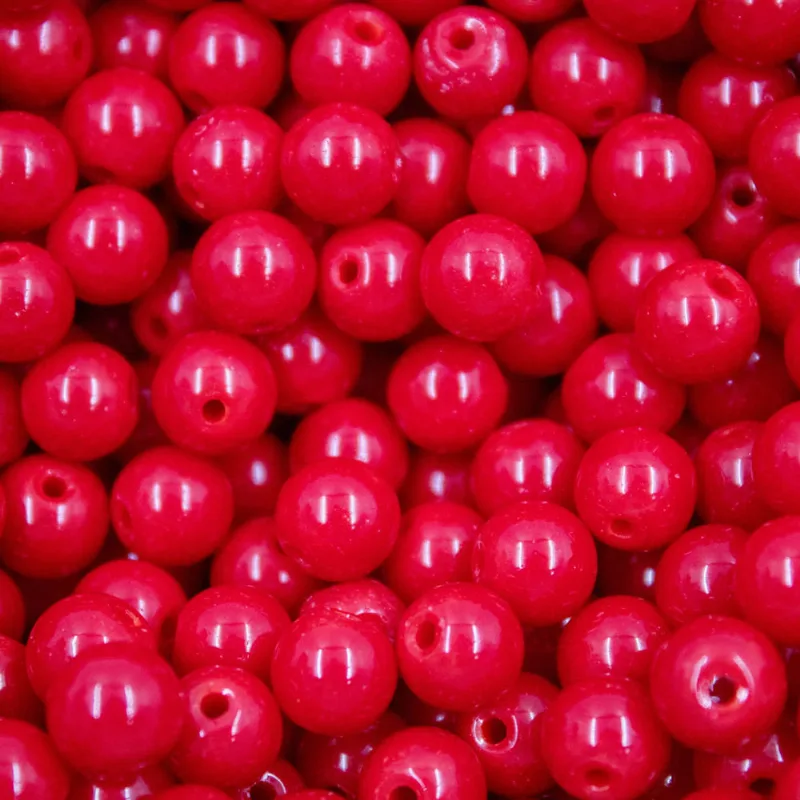 Bola Passante 08Mm Em Porcelana Com 50Gr 201 - Vermelho