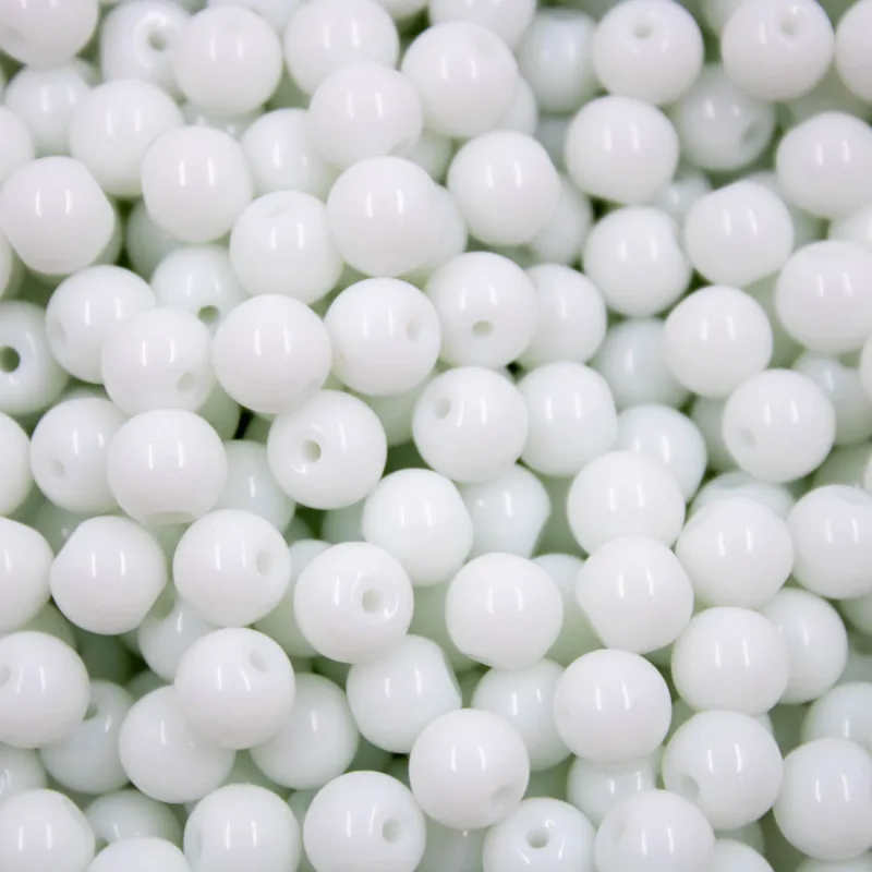 Bola Passante 08Mm Em Porcelana Com 50Gr 209 - Branco Z9