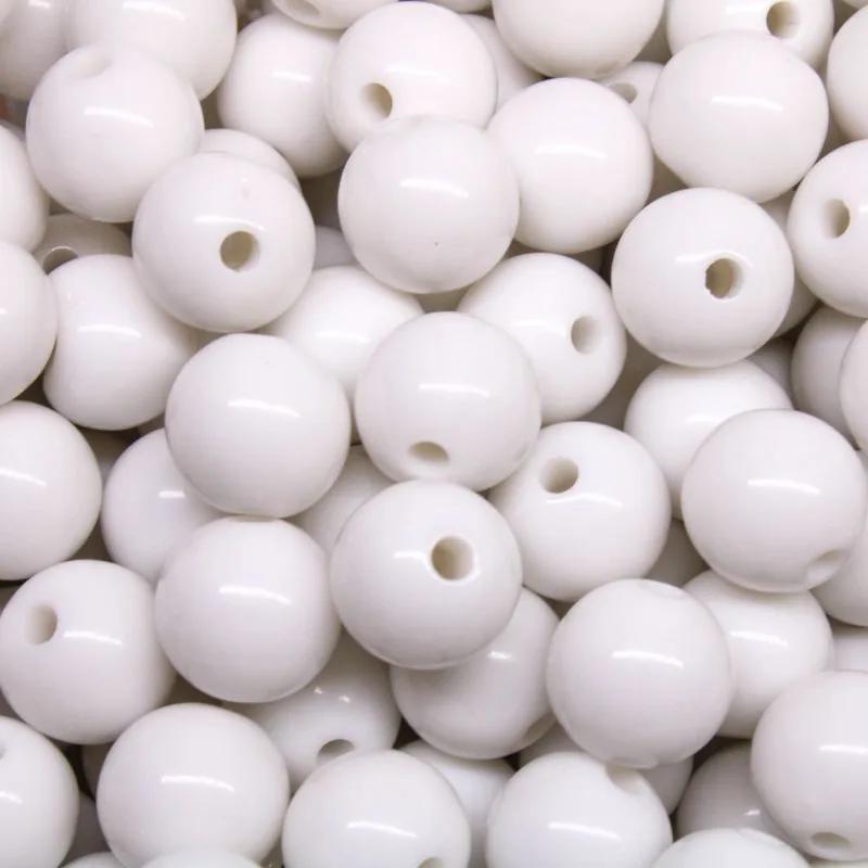 Bola Leitosa Passante 12Mm Em Plástico Com 50G 209 - Branco Z9
