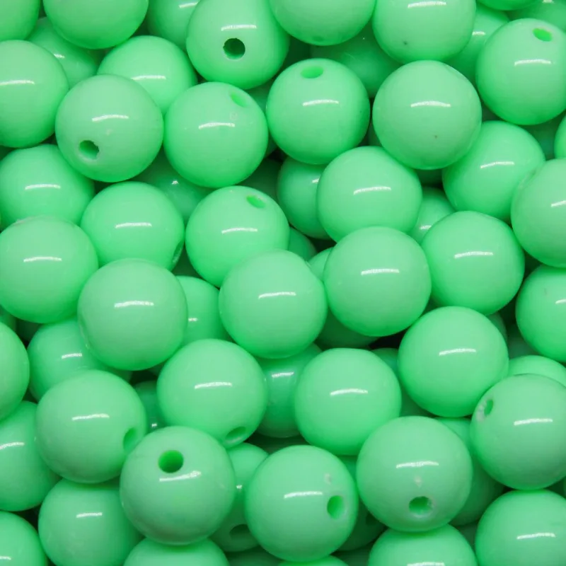 Bola Leitosa Passante 12Mm Em Plástico Com 50G 214 - Verde Claro