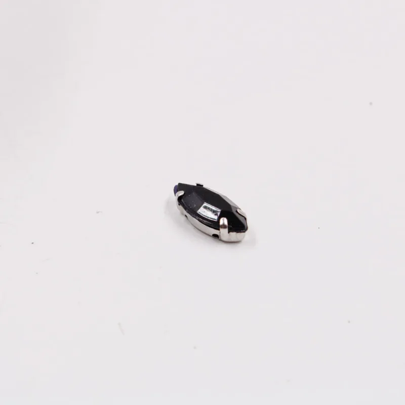 Chaton Engrampado Navete 07X15mm Em Acrilico Com 50 Peças 225 - Preto Z25