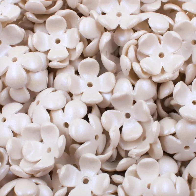 Entremeio Flor 16Mm Em Acrilico Com 25Gr 209 - Branco Z9