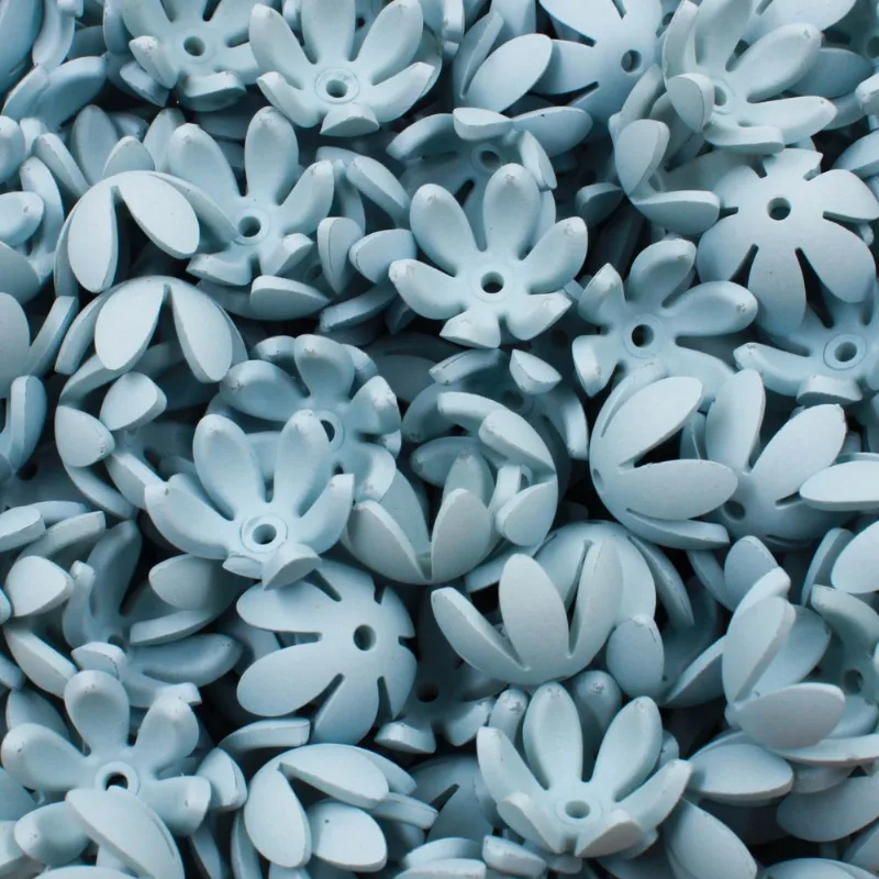 Entremeio Flor 17Mm Em Acrilico Com 50Gr 219 - Azul Bebe