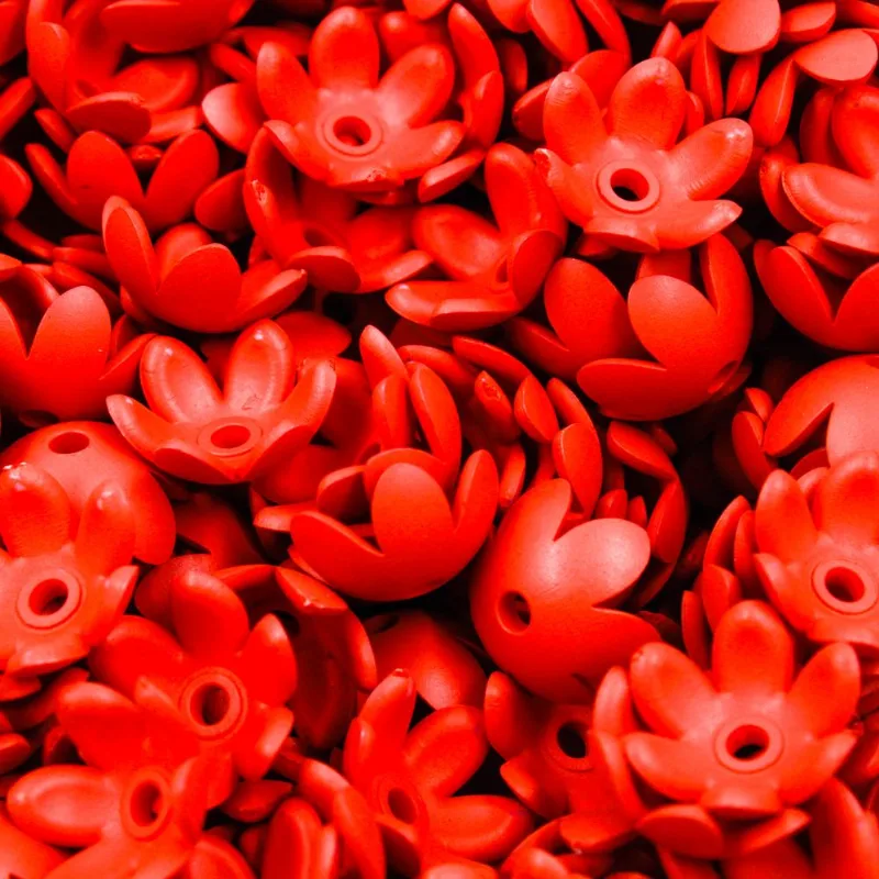 Entremeio Flor 15Mm Em Acrilico Com 50Gr 201 - Vermelho