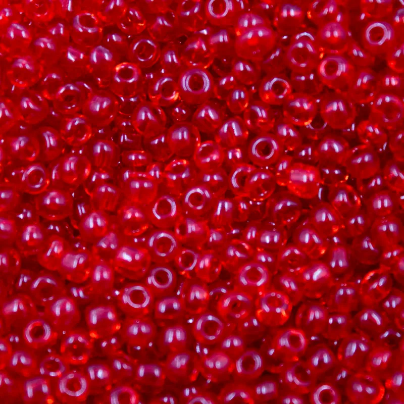 Miçangão Transparente 3.6Mm (6/0) Em Vidro Com 45G 201 - Vermelho