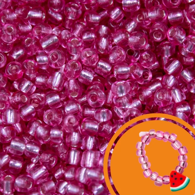 Miçangão Miolo 3.6Mm (6/0) Em Vidro Com 45G 802 - Rosa Claro