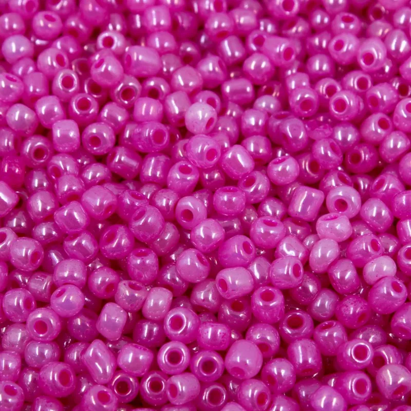 Miçangão Irisado 3.6Mm (6/0) Em Vidro Com 45G 213 - Rosa