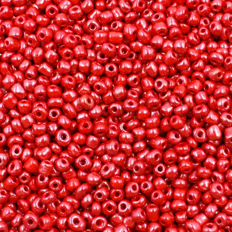 Miçangão Leitoso Irisado 3.6Mm (6/0) Em Vidro Com 45G 201 - Vermelho
