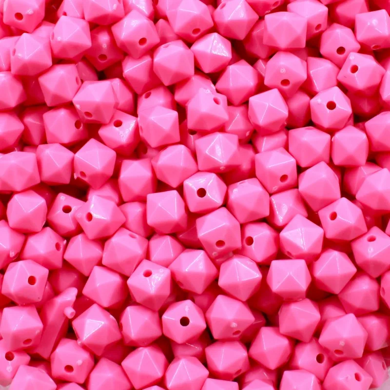 Quadrado Passante Leitoso 08Mm Em Acrilico Com 50Gr 213 - Rosa
