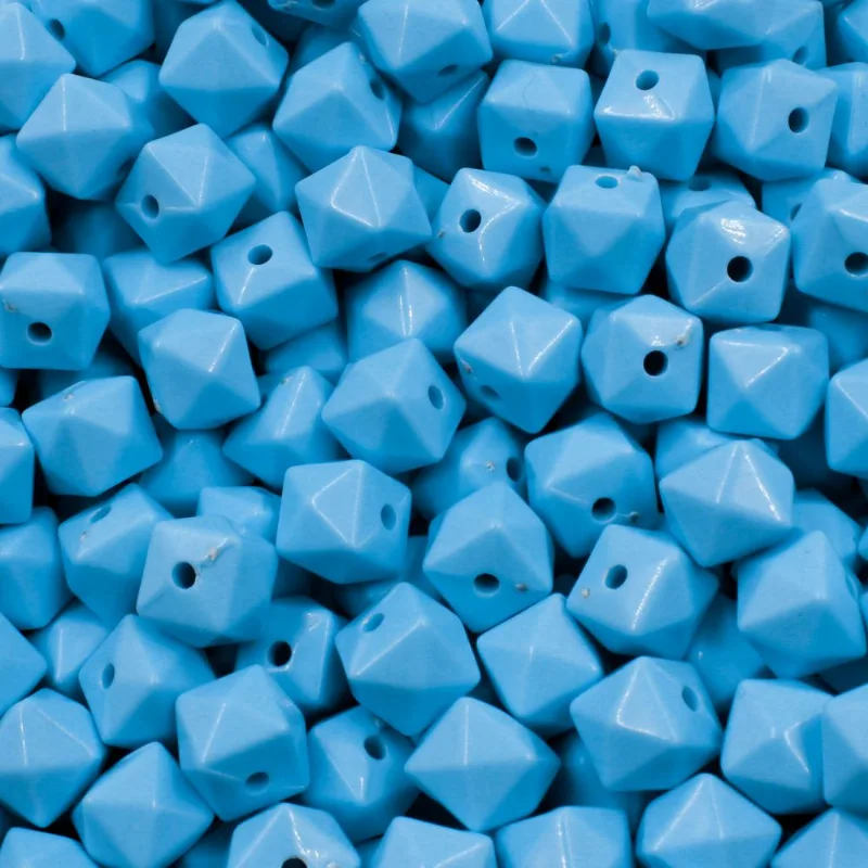 Quadrado Passante Leitoso 10Mm Em Acrilico Com 50Gr 219 - Azul Bebe