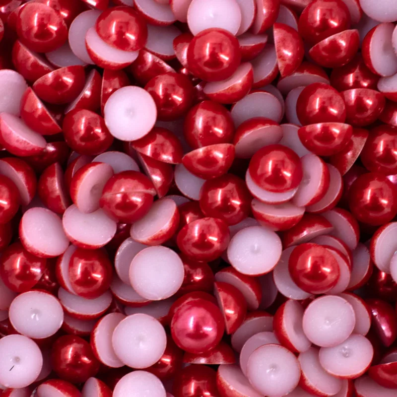Meia Perola Para Colagem 10Mm Em Abs Com 50Gr 201 - Vermelho