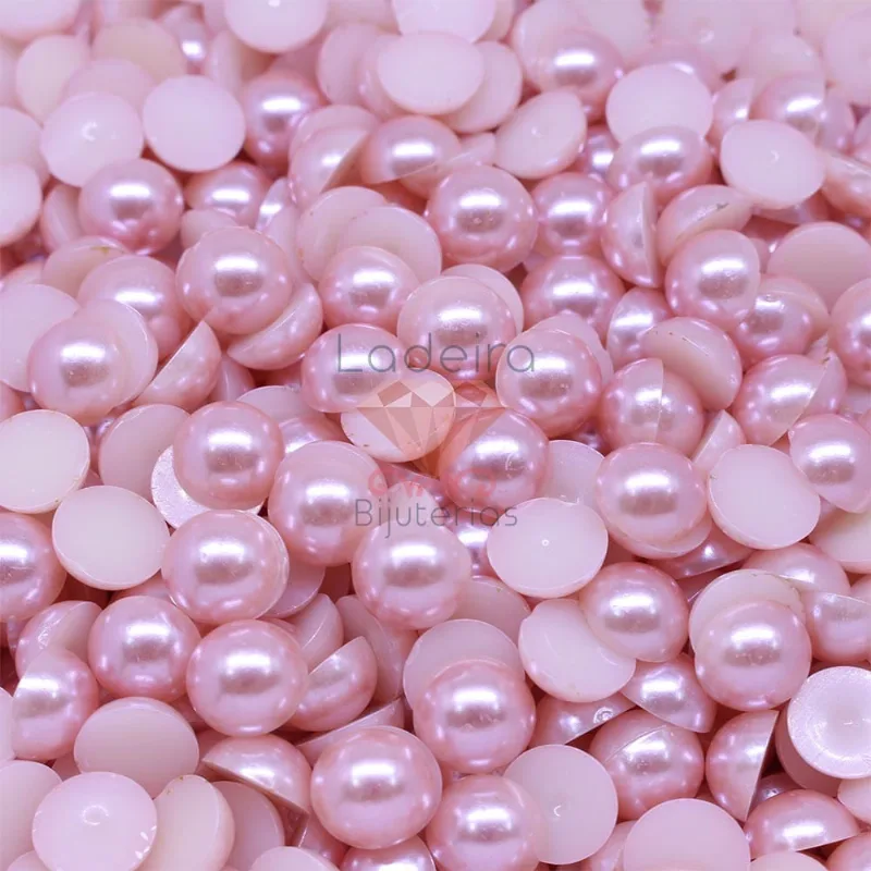 Meia Perola Para Colagem 10Mm Em Abs Com 50Gr 242 - Rose
