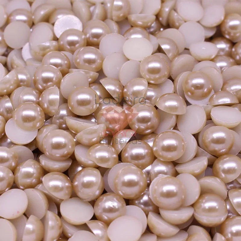 Meia Perola Para Colagem 10Mm Em Abs Com 50Gr 249 - Marrom Claro