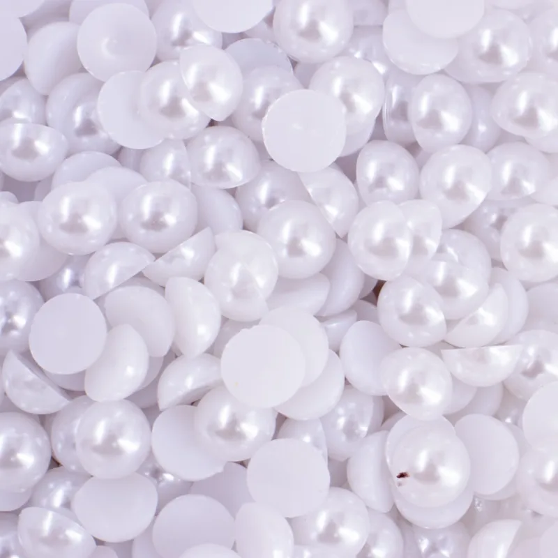 Meia Perola Para Colagem 10Mm Em Abs Com 50Gr 301 - Branco Off