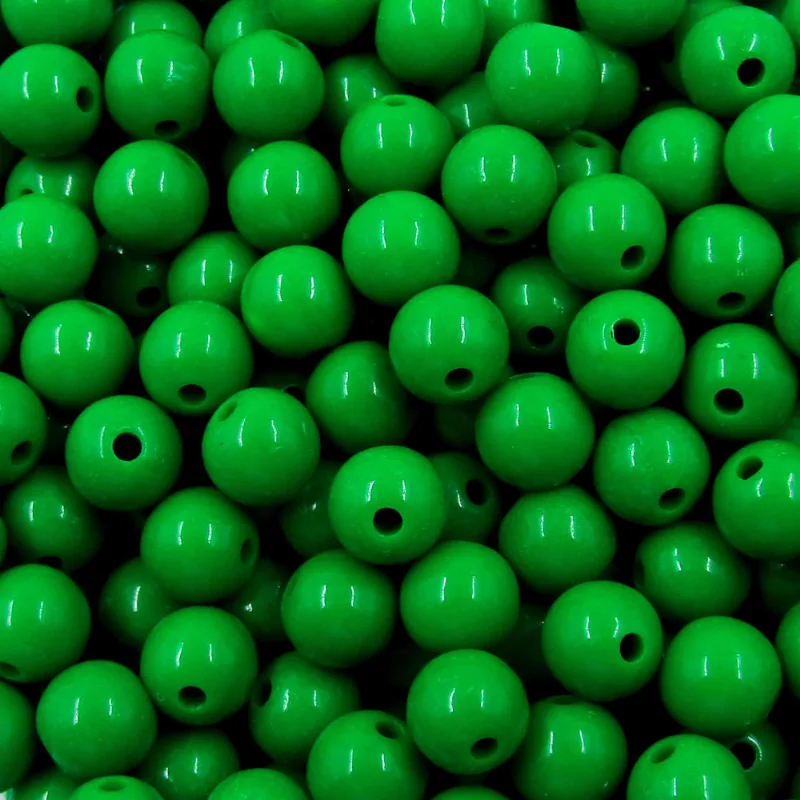Bola Plastica Leitosa Passante 10Mm Com 50Gr 424B - Verde Bandeira