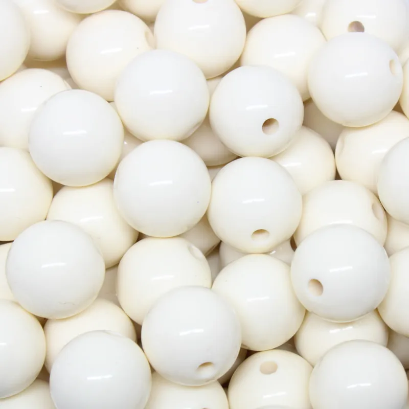 Bola Plástica Leitosa Passante 16Mm Pacote Com 50G 838 - Marfim 838